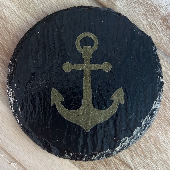 New - 6 pc Slate Nautical Coaster Set - Picture 8 of 10